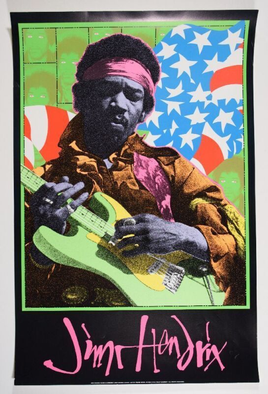 1995 Frank Kozik Jimi Hendrix Artrock Print Poster Near Mint 83