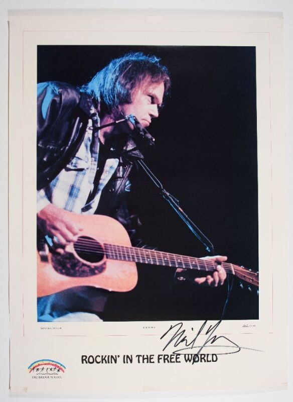 1989 Neil Young Saratoga New York Bridge School LE Signed Neil Young Poster Excellent 79