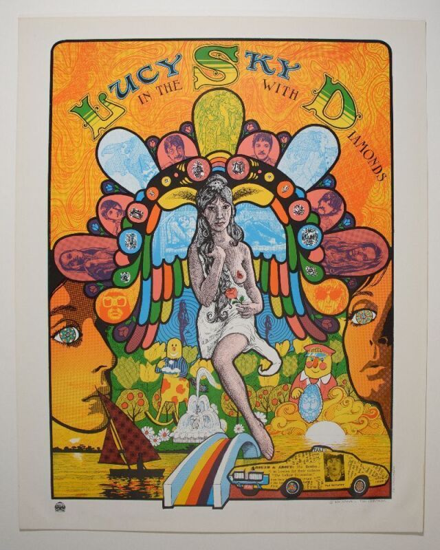 1967 Tom Cevernak Tom Connell Lucy In The Sky With Diamonds Headshop Poster Extra Fine 69