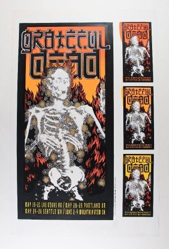 1995 PCL-58 Grateful Dead Spring Tour LE Uncut Artist Proof Signed Kelley Poster Near Mint 81