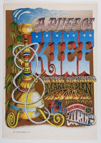 1967 Rick Griffin A Puff Of Kief RP2 Headshop Poster Excellent 75