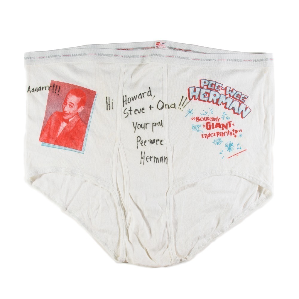 Pee Wee Herman Souvenir Underpants Signed and Personalized Size 60