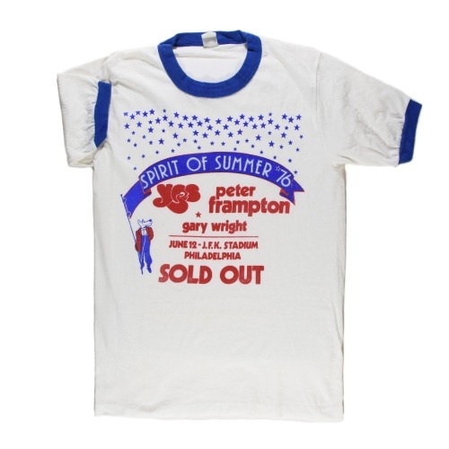 1976 Yes Peter Frampton Spirit Of Summer Tour JFK Stadium T-Shirt Size M