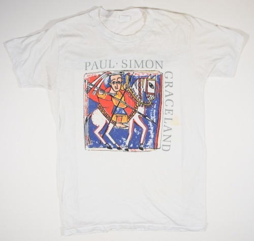 1987 Vintage Paul Simon Graceland Tour Official T-Shirt Size L