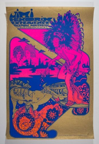 1967 OA-103 Jimi Hendrix Experience Hapshash RP3 Poster Extra Fine 69