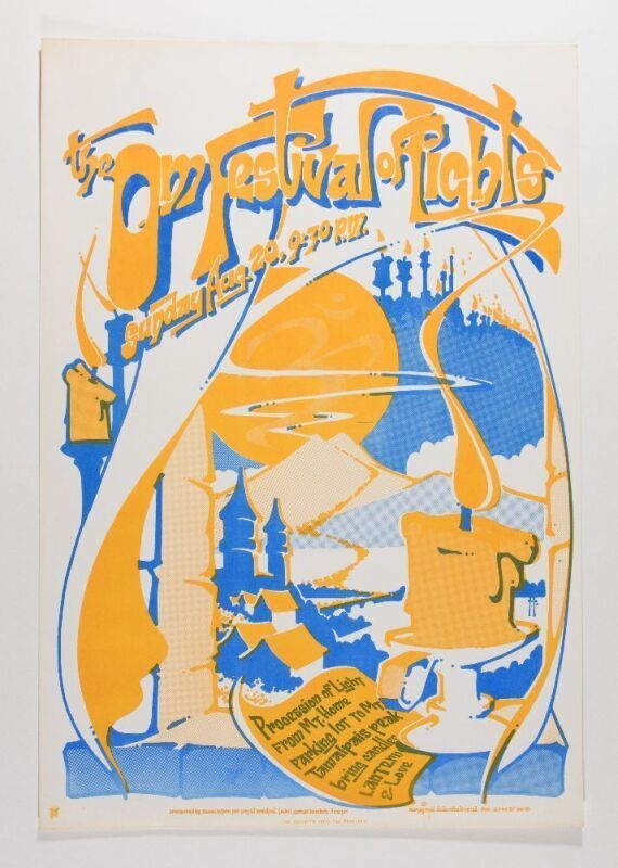 1967 Grateful Dead Om Festival of Lights Poster Near Mint 81