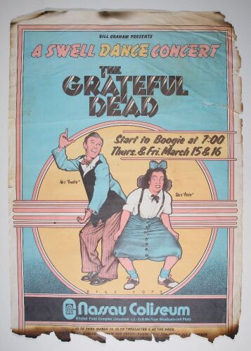 1973 BG-288 Grateful Dead Nassau Coliseum Concert Poster Fine 57