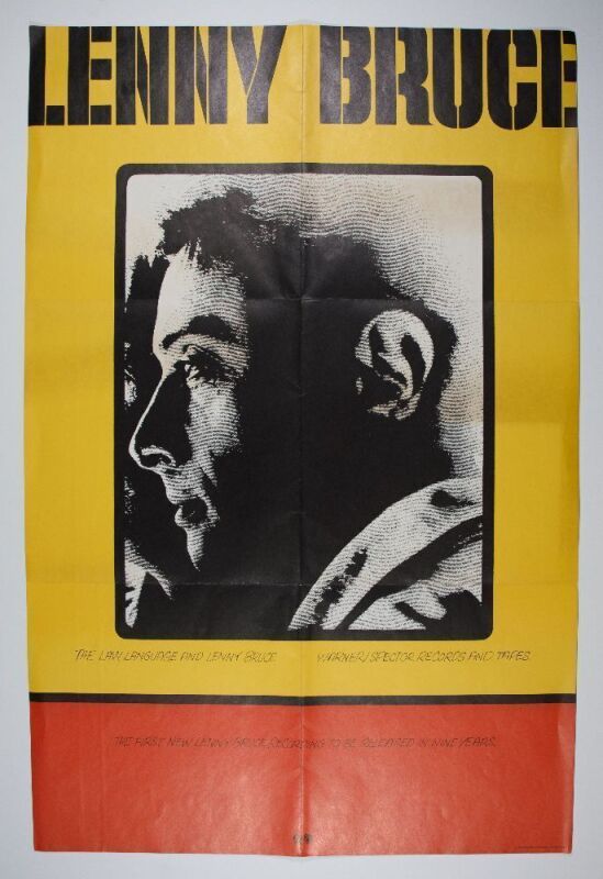 1974 Lenny Bruce The Law, Language, and Lenny Bruce Warner Bros. Promotional Poster Excellent 79