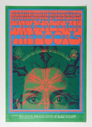 1967 FD-50 The Doors Avalon Ballroom RP2 Signed Moscoso Poster Near Mint 83