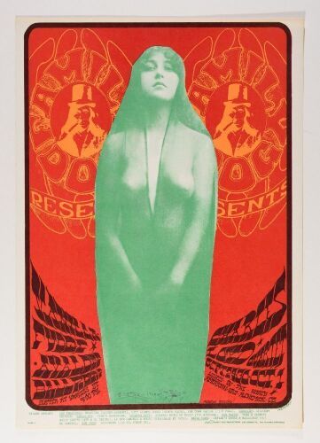 1967 FD-85 Vanilla Fudge Charles Lloyd Quartet Avalon Ballroom RP2 Signed Mouse Poster Near Mint 85