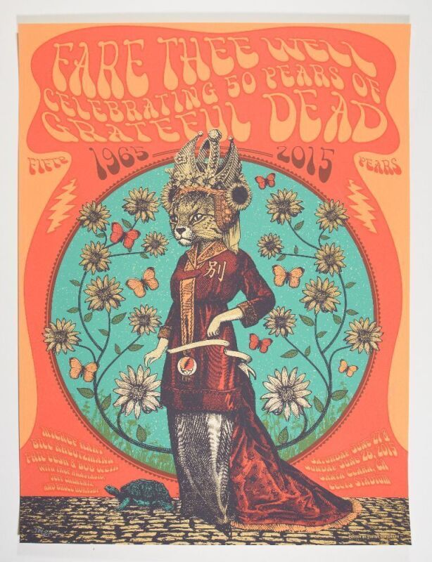 2015 Grateful Dead Fare Thee Well Levis Stadium Santa Clara LE Signed Justin Helton Poster Mint 91