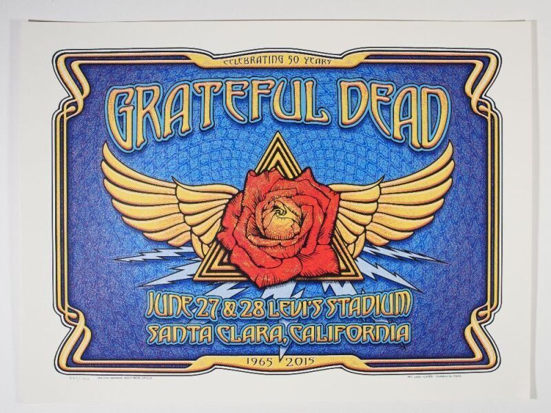 2015 Grateful Dead Fare Thee Well Levis Stadium Santa Clara LE Poster Mint 91