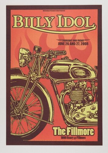 2008 NF-954 Billy Idol Fillmore Poster Mint 95