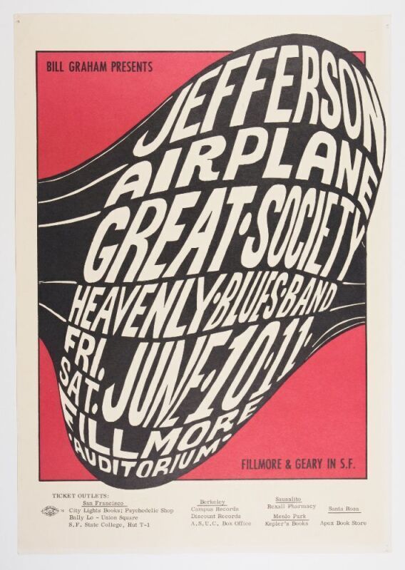 1966 BG-10 Jefferson Airplane Great Society Fillmore Auditorium Excellent 79