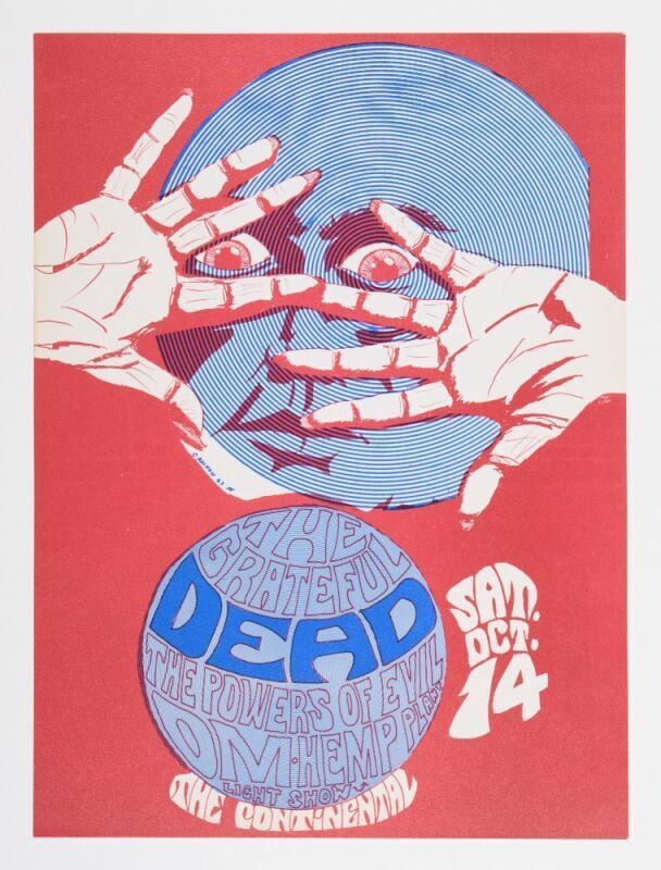 1967 Grateful Dead Continental Ballroom Concert Poster Near Mint 81