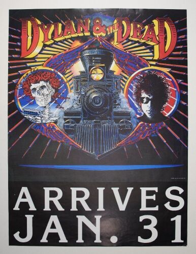 1988 Dylan & The Dead CBS Records Album Promotional Poster Excellent 73