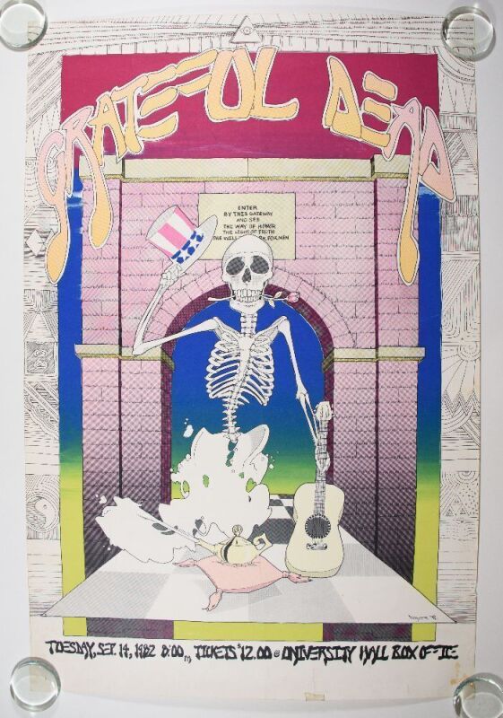 1982 Grateful Dead University of Virginia Charlottesville Silkscreen Poster Extra Fine 61