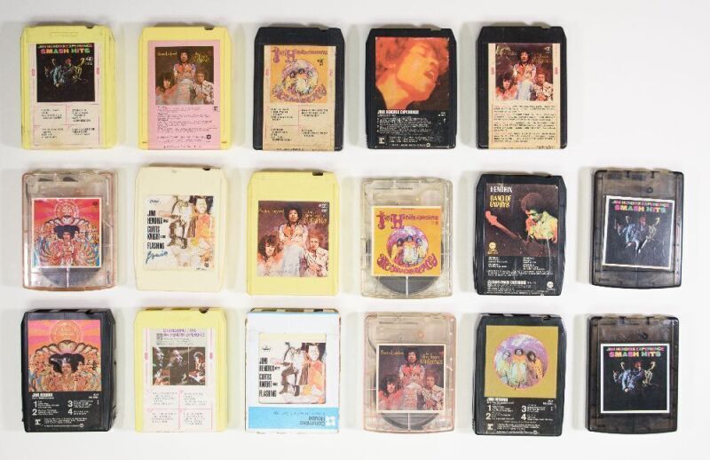 Collection of 17 Jimi Hendrix Vintage 4-Track and 8-Track Cartridge Music Tapes