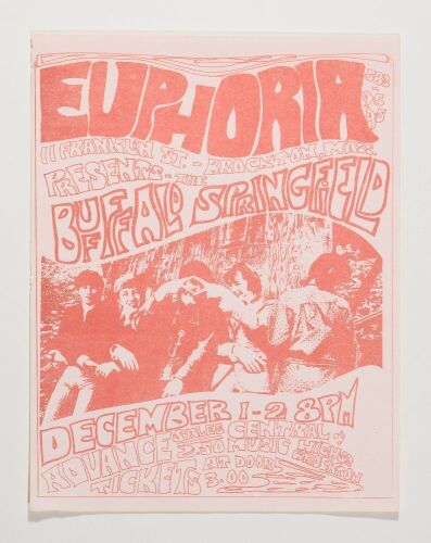 1967 Buffalo Springfield The Euphoria Brockton Massachusetts Flyer Excellent 79