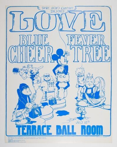 1970 Love Blue Cheer Terrace Ballroom Salt Lake City Poster Near Mint 81