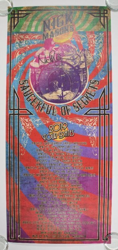 2019 Nick Mason's Saucerful of Secrets North American Signed Mason Tour Poster Near Mint 89 
