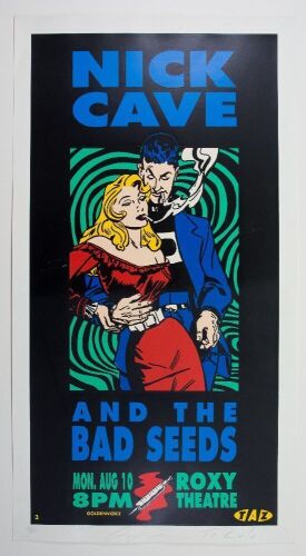 1992 Nick Cave and the Bad Seeds The Roxy Theatre LE Signed Taz Poster Near Mint 80