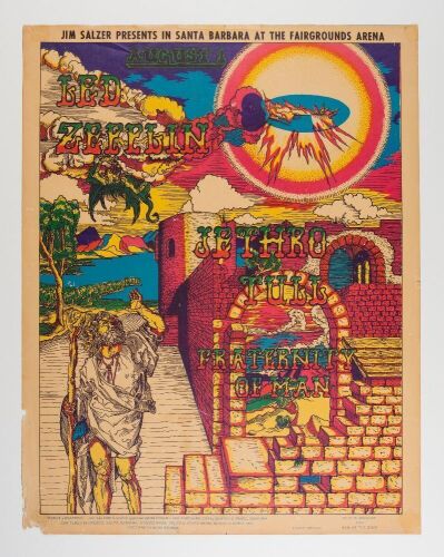 1969 AOR-3.41 Led Zeppelin Santa Barbara Fairgrounds Arena Poster Fine 59