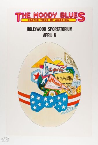 1972 The Moody Blues Hollywood Sportatorium Poster Near Mint 83