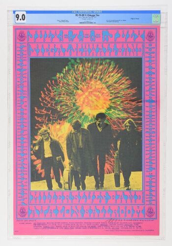 1967 FD-70 Miller Blues Band Avalon Ballroom Signed Moscoso Poster CGC 9.0