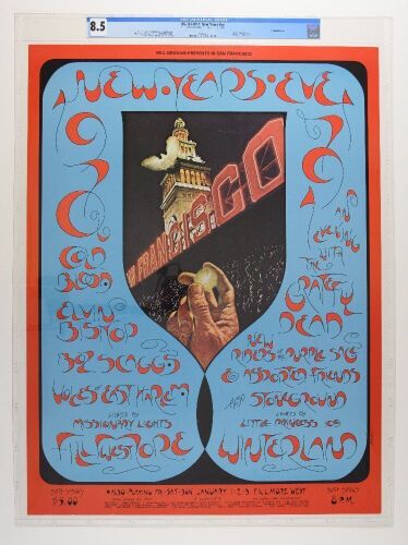 1970 BG-263 Grateful Dead New Years Eve Fillmore West & Winterland Poster CGC 8.5