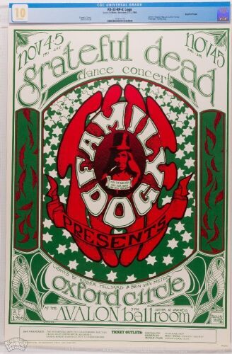 1966 FD-33 Grateful Dead Avalon Ballroom RP4 Poster CGC 10