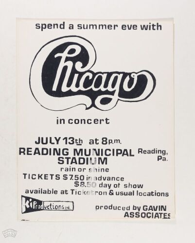 1974 Chicago Reading Municipal Stadium Cardboard Poster Excellent 75