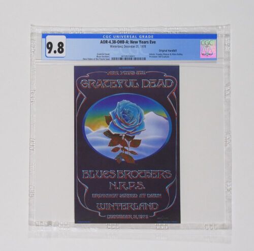 1978 AOR-4.38 Grateful Dead Winterland NYE Blue Rose Handbill CGC 9.8