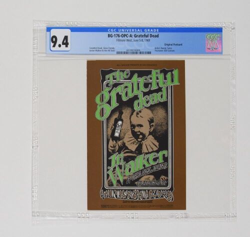 1969 BG-176 Grateful Dead Junior Walker Fillmore West Postcard CGC 9.4