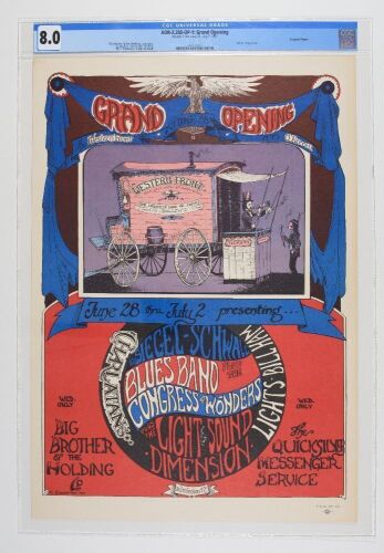 1967 AOR-2.203 Greg Irons Big Brother Janis Joplin Western Front Grand Opening Poster CGC 8.0