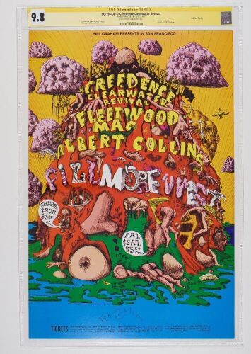 1969 BG-156 Creedence Clearwater Revival Fleetwood Mac Fillmore West Signed Conklin Signature Series Poster CGC 9.8