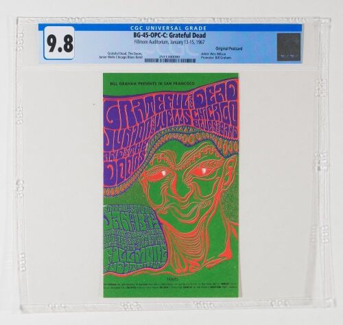 1967 BG-45 Grateful Dead The Doors Fillmore Auditorium Postcard CGC 9.8