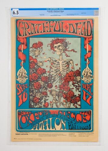 Waheed 26 Gd 1966 FD-26 Grateful Dead Avalon Ballroom RP3 Poster CGC 6.5