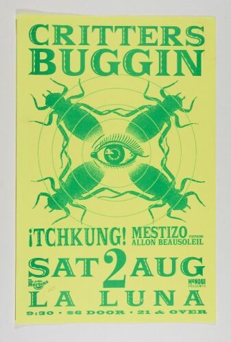 1997 Critters Buggin Tchkung Mestizo La Luna Portland Poster Extra Fine 61