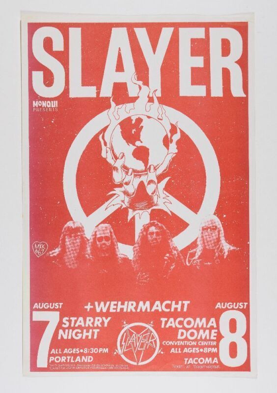 1988 MXP-21.1 Mike King Slayer Wehrmacht The Starry Night Portland & Tacoma Dome Poster Extra Fine 63