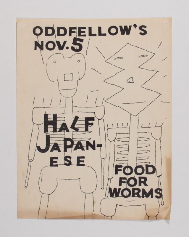 1982 Half Japanese Food For Worms The Odd Fellows Hall Baltimore Flyer Excellent 71