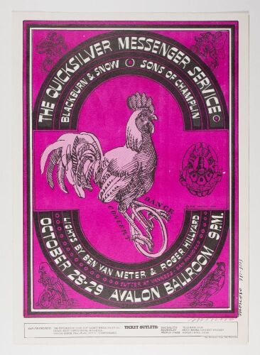 1966 FD-32 Quicksilver Messenger Service Avalon Ballroom Signed Moscoso Poster Excellent 73