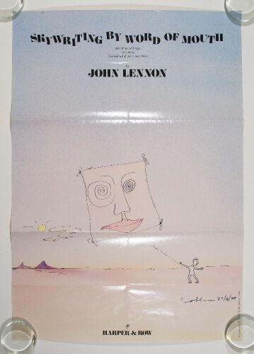 1986 John Lennon Skywriting by Word of Mouth Promotional Poster Excellent 71