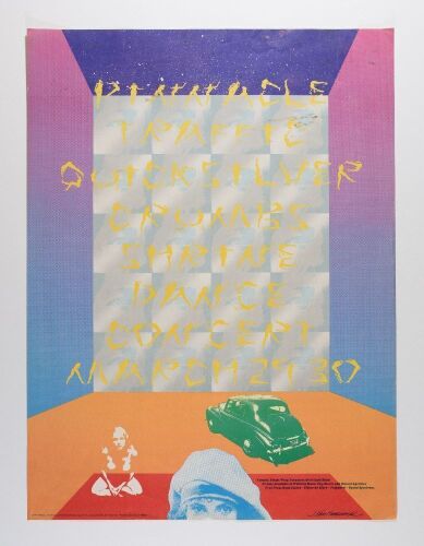 1968 AOR-3.67 Traffic Quicksilver Shrine Auditorium Poster Extra Fine 69