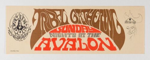 1967 John Myers Tribal Gathering Sunday Nights Avalon Ballroom Handbill Near Mint 89