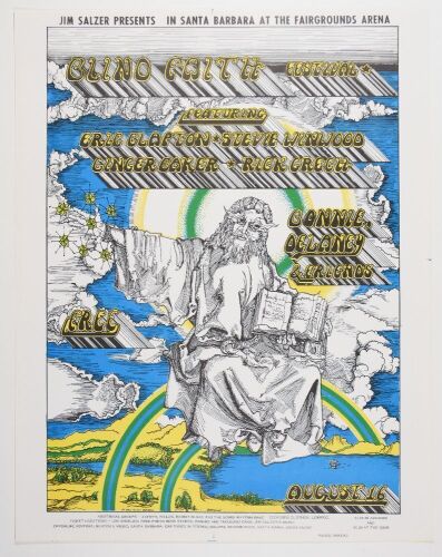 1969 AOR-3.42 Blind Faith Delaney Bonnie & Friends Earl Warren Santa Barbara Poster Excellent 79