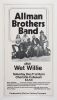 1971 Allman Brothers Band Wet Willie Charlotte Coliseum Cardboard Poster Near Mint 85