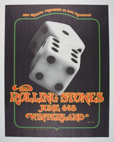 1972 BG-289 Rolling Stones Winterland RP2 Poster Near Mint 89