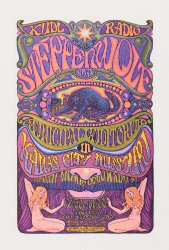 1969 Steppenwolf Kansas City Municipal Auditorium Handbill Mint 93