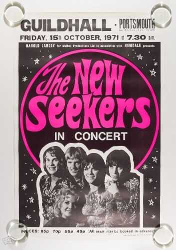 1971 The New Seekers Guildhall Portsmouth Poster Excellent 71